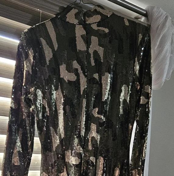 ZARA Camo Sequin Dress - Picture 2 of 15